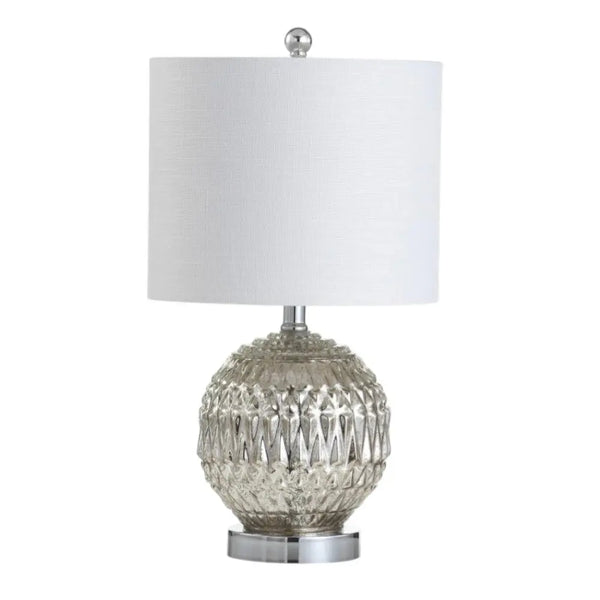 21" Silver Novelty Table Lamp With Globe Shade Homeroots Lighting
