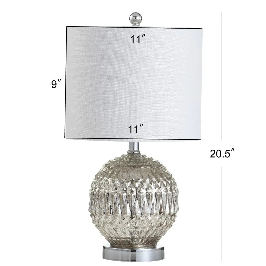 21" Silver Novelty Table Lamp With Globe Shade Homeroots Lighting