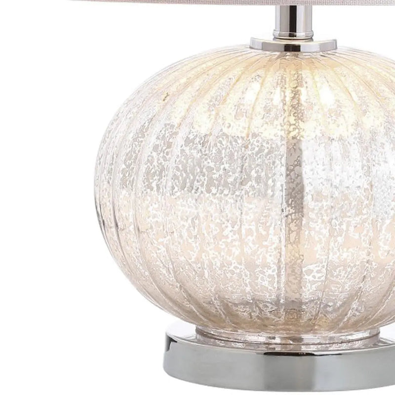 21" Silver Novelty Table Lamp With Globe Shade Homeroots Lighting