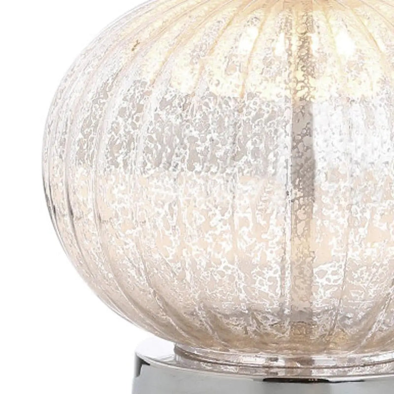 21" Silver Novelty Table Lamp With Globe Shade Homeroots Lighting