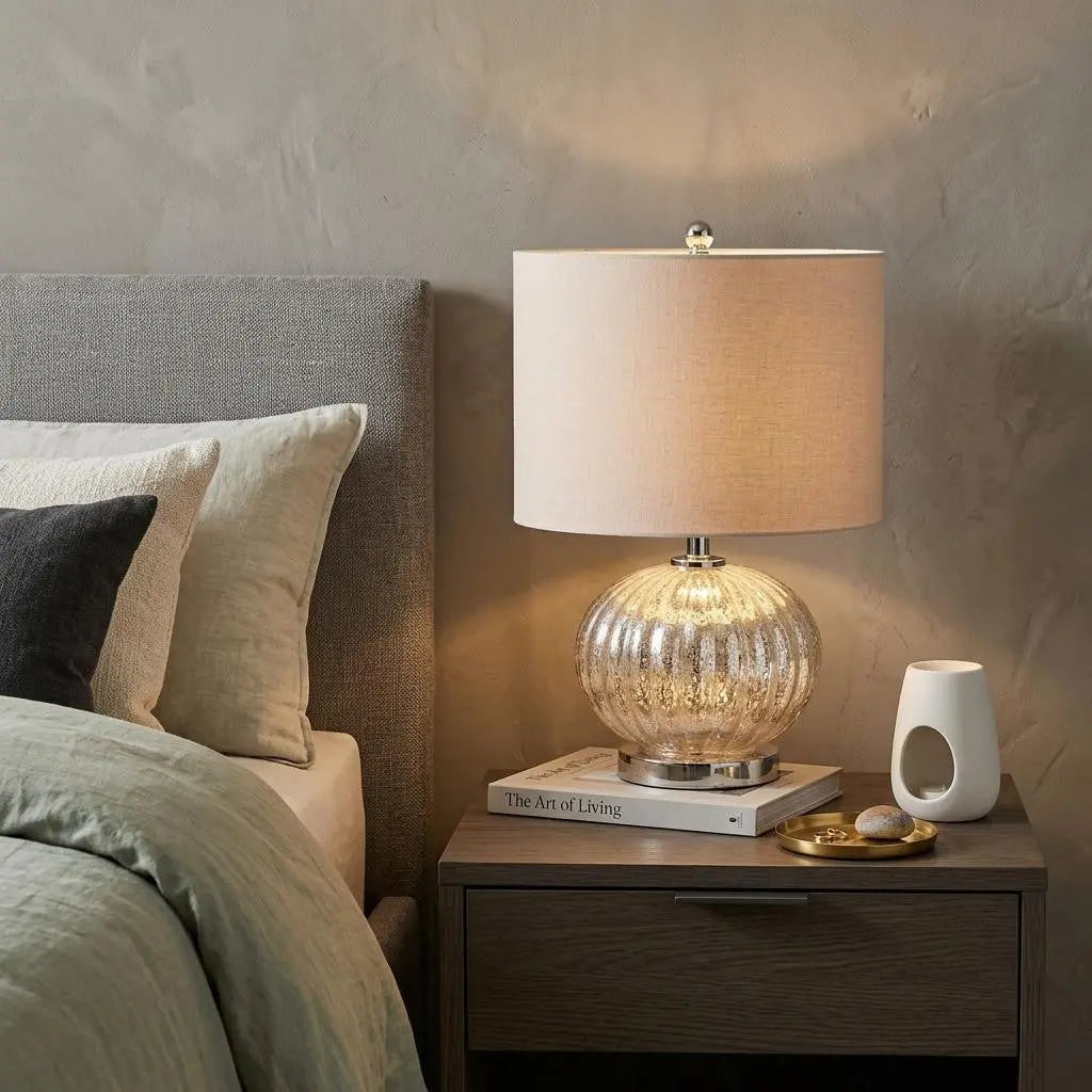21" Silver Novelty Table Lamp With Globe Shade Homeroots Lighting