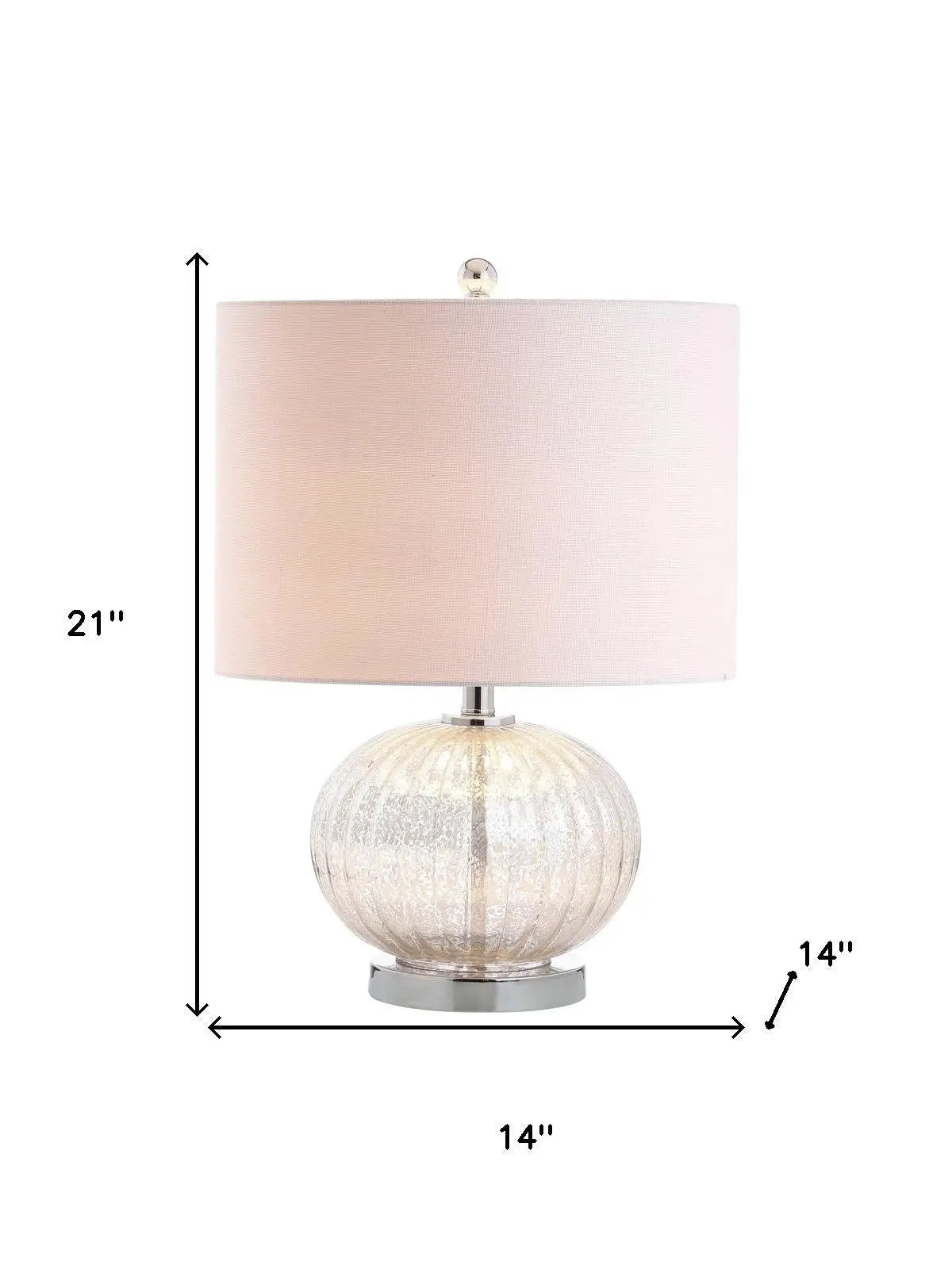 21" Silver Novelty Table Lamp With Globe Shade Homeroots Lighting