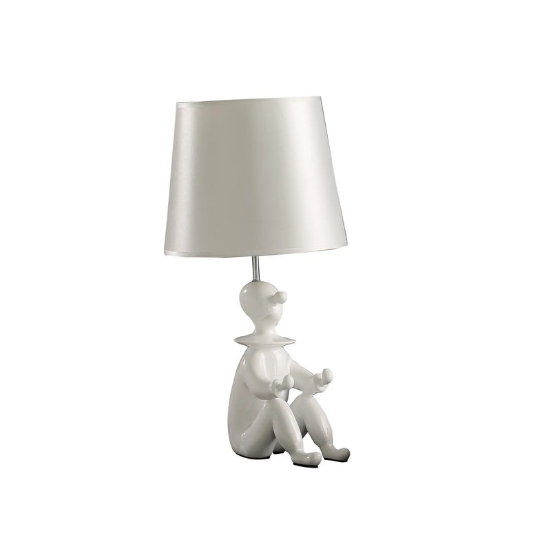 21" White Novelty Clown Table Lamp With White Empire Shade Homeroots Lighting