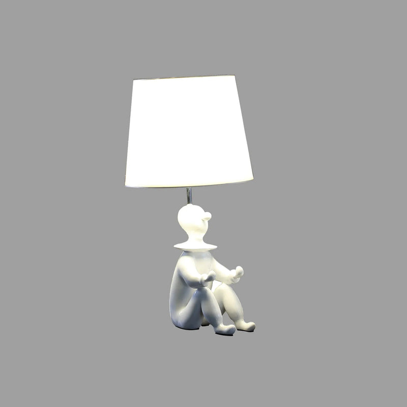 21" White Novelty Clown Table Lamp With White Empire Shade Homeroots Lighting