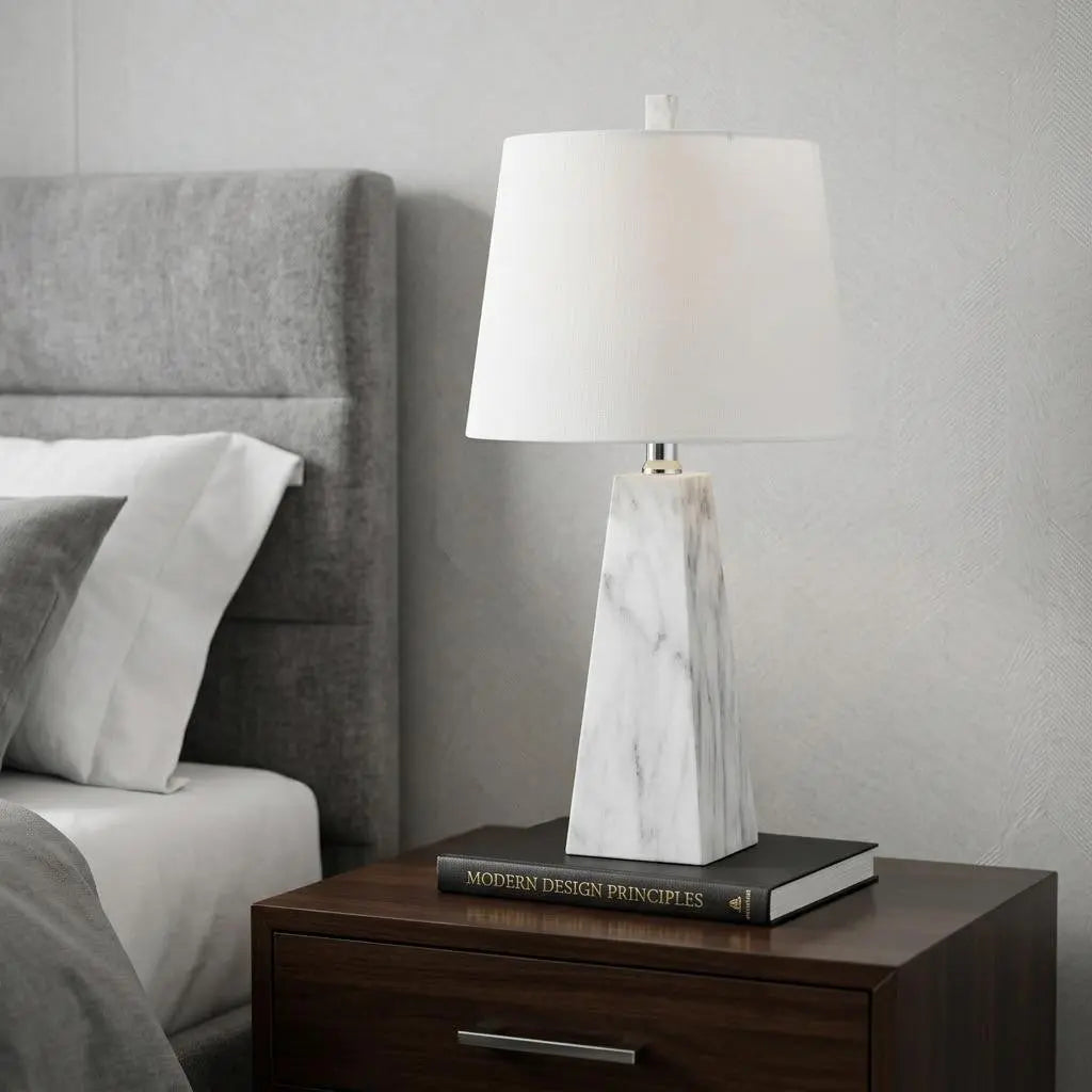 21" White Novelty Table Lamp With Empire Shade Homeroots Lighting