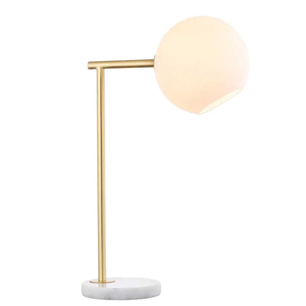 21" White Round Globe Lamp With Globe Shade Homeroots Lighting