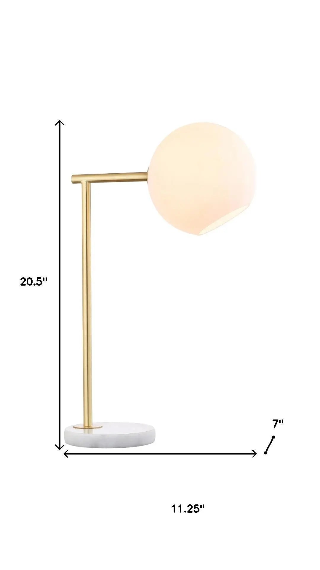 21" White Round Globe Lamp With Globe Shade Homeroots Lighting