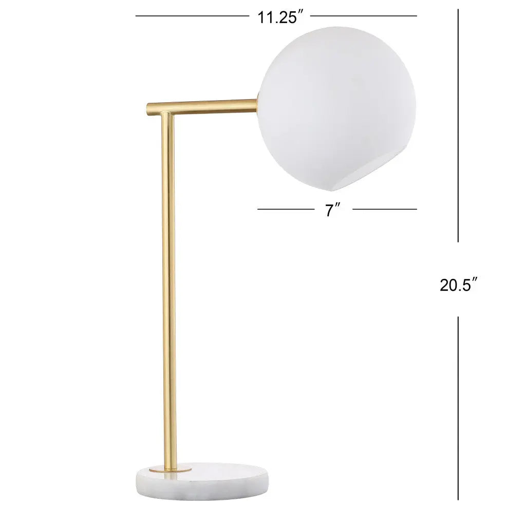 21" White Round Globe Lamp With Globe Shade Homeroots Lighting