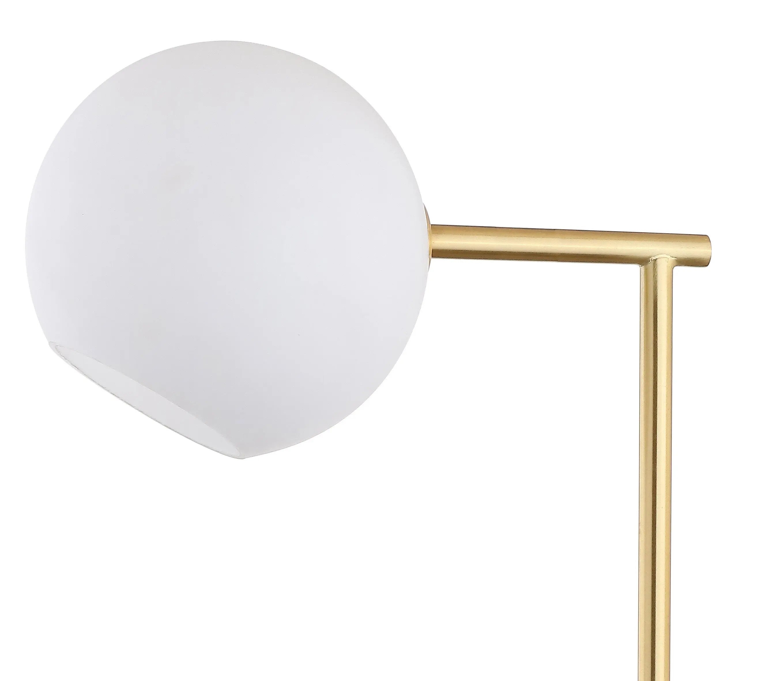 21" White Round Globe Lamp With Globe Shade Homeroots Lighting
