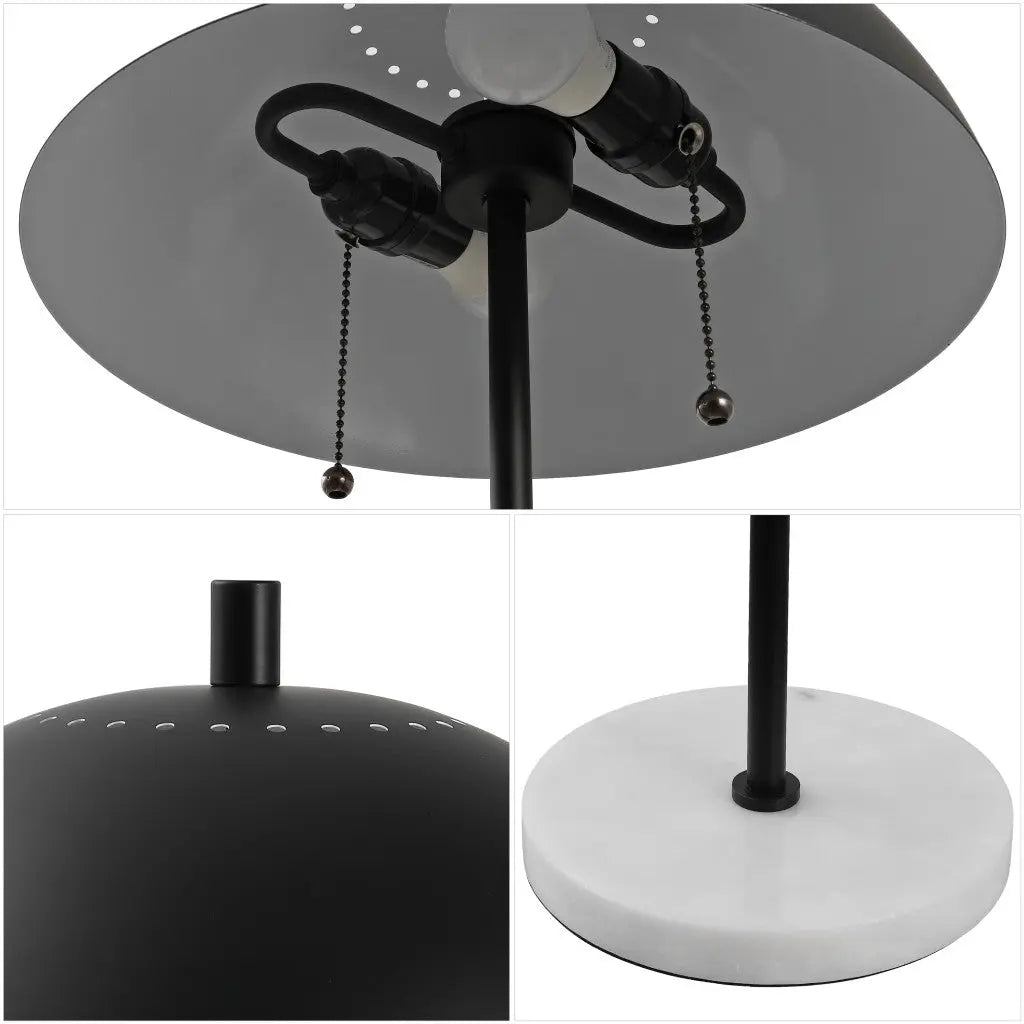 21" White Round Table Lamp With Globe Shade Homeroots Lighting