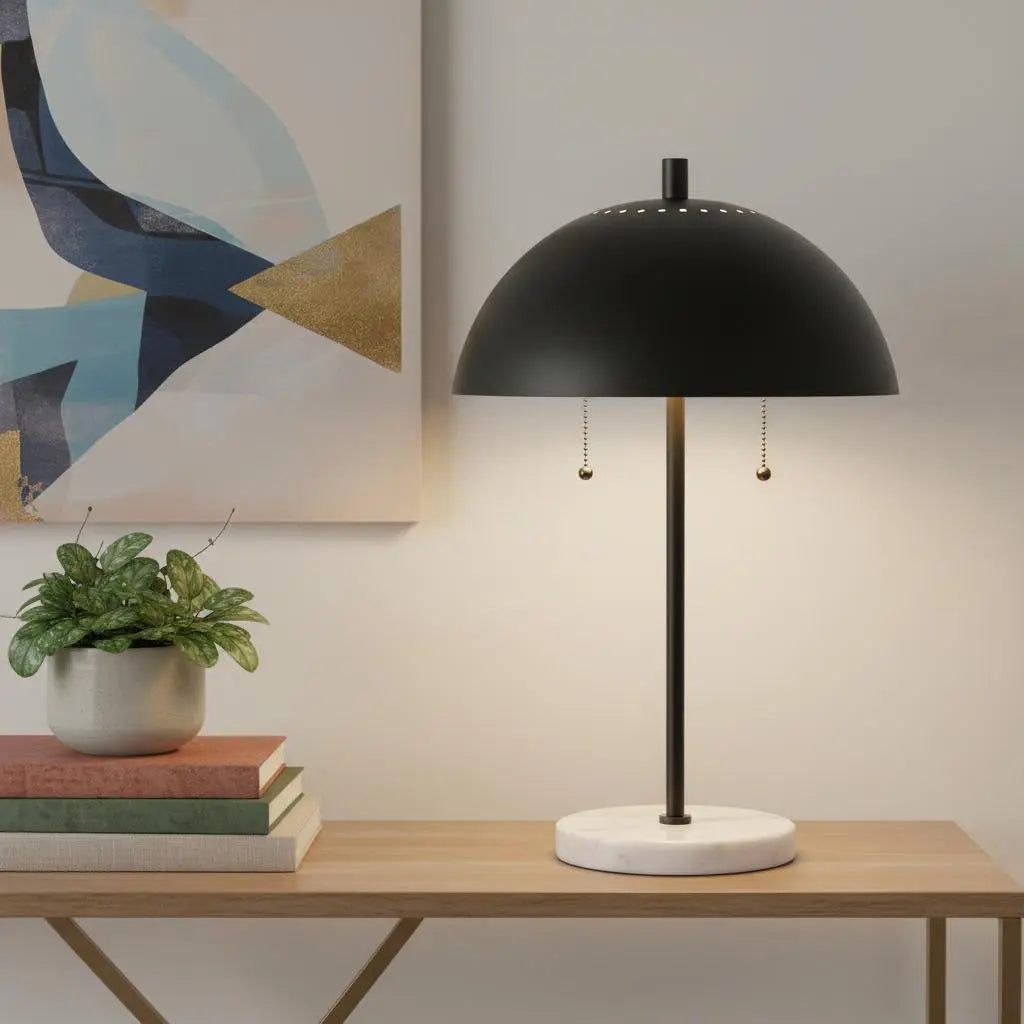 21" White Round Table Lamp With Globe Shade Homeroots Lighting