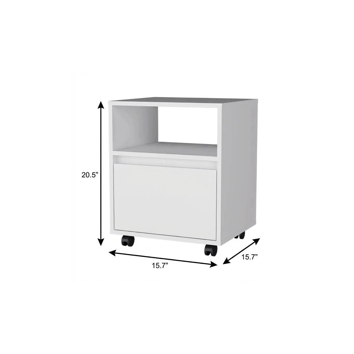 21" White Wood One Drawer Nightstand Homeroots Bed & Bath