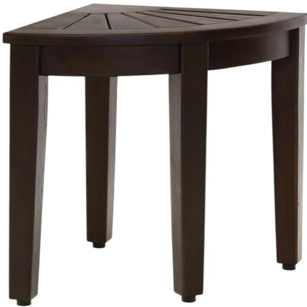 21" X 16" Brown Teak Corner Rectangular Shower Bench Homeroots Bed & Bath