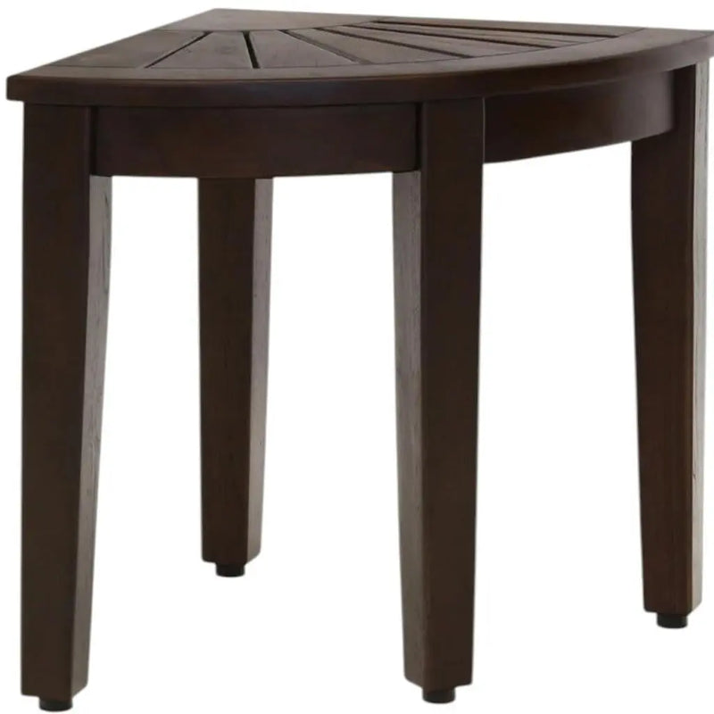 21" X 16" Brown Teak Corner Rectangular Shower Bench Homeroots Bed & Bath