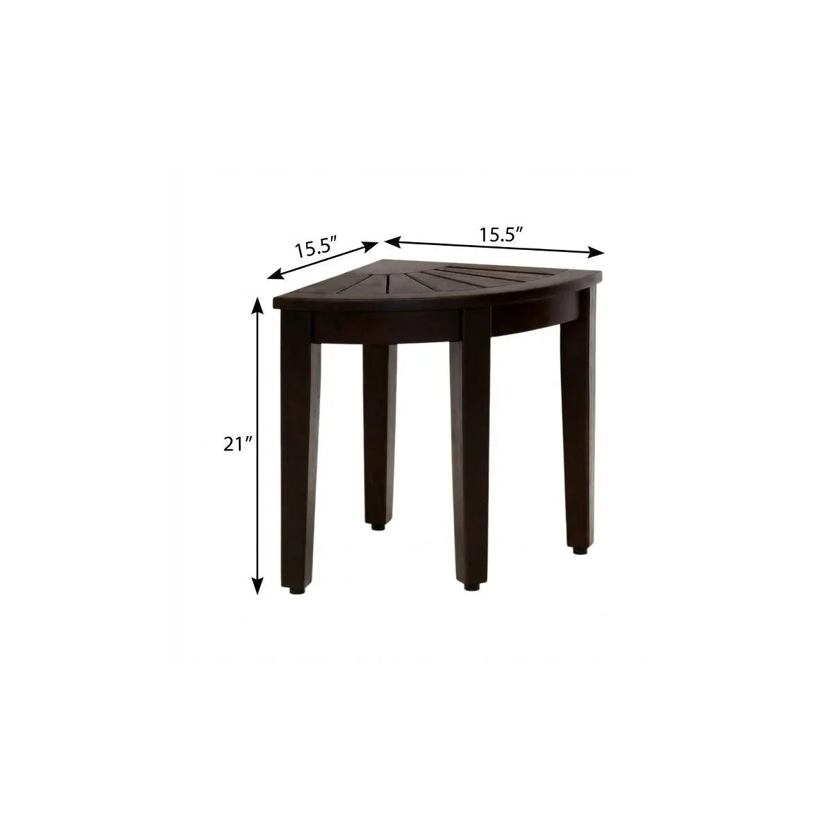21" X 16" Brown Teak Corner Rectangular Shower Bench Homeroots Bed & Bath