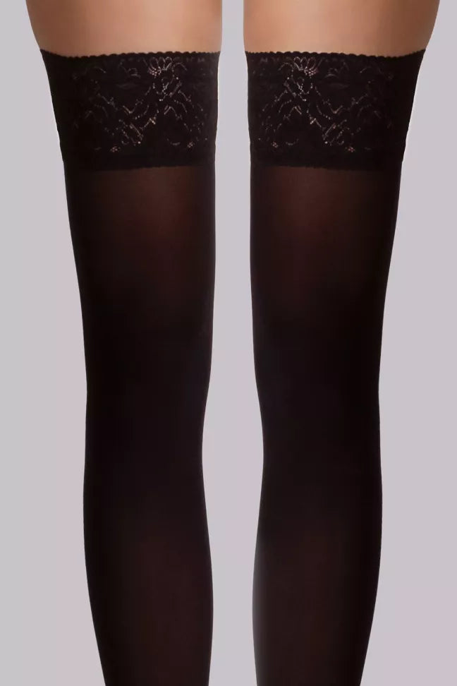 Vual 70 Super Opaque Floral Lace Thigh Highs LECHERY