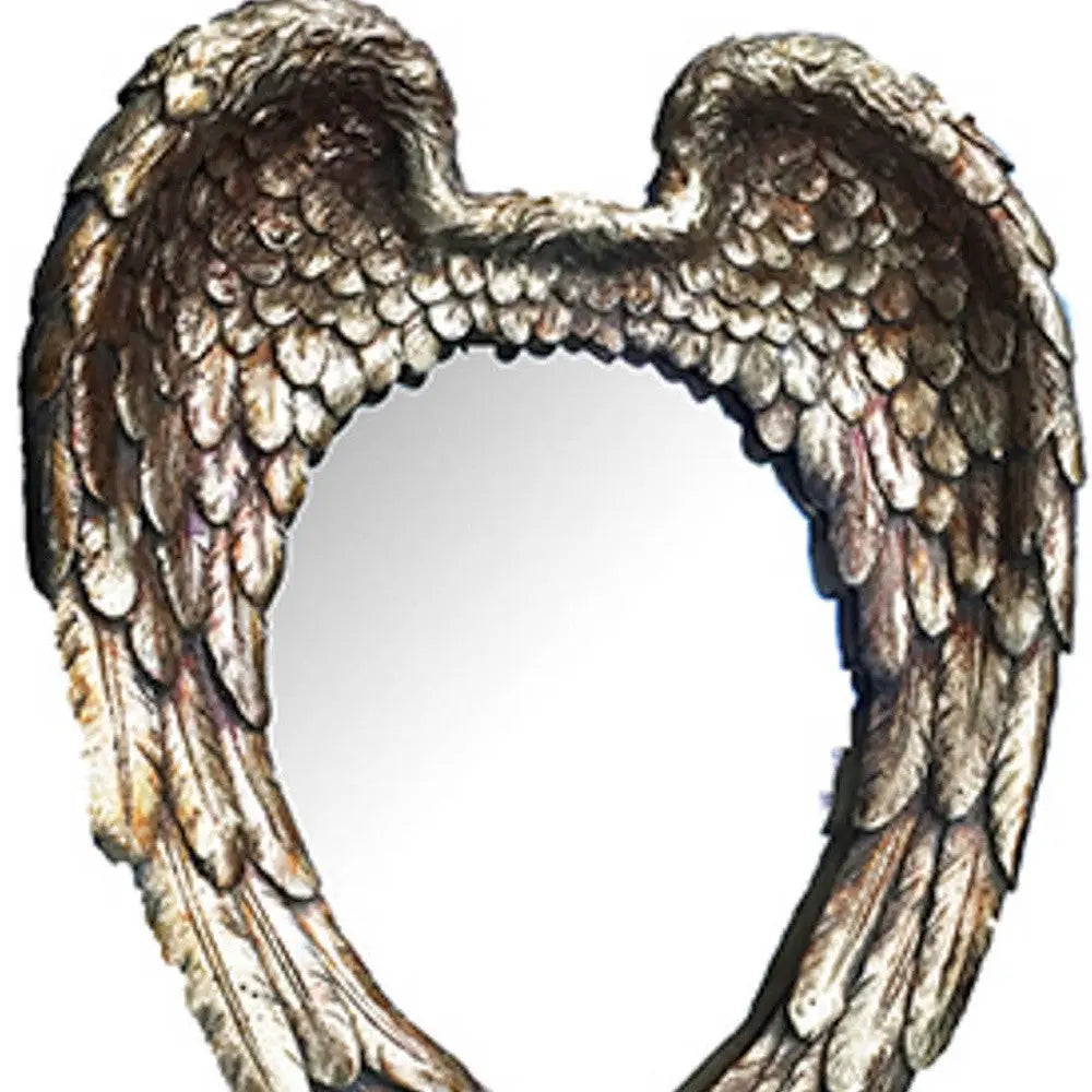 22" Antiqued Gold Heart Resin Framed Accent Mirror Homeroots Bed & Bath