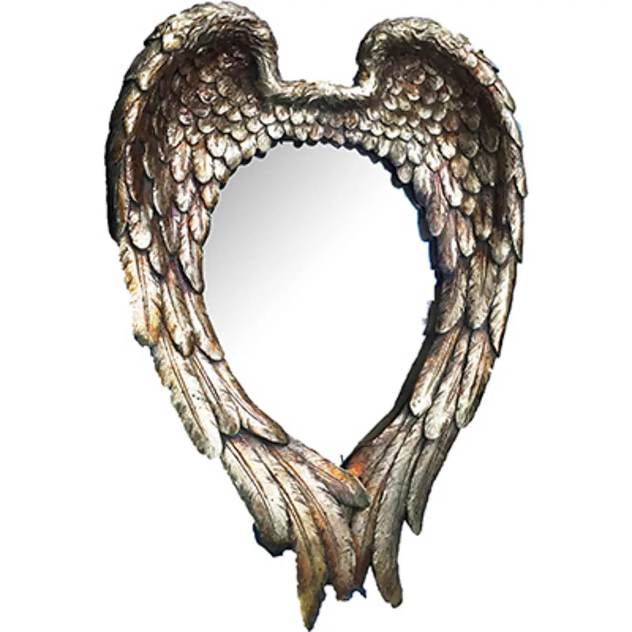 22" Antiqued Gold Heart Resin Framed Accent Mirror Homeroots Bed & Bath