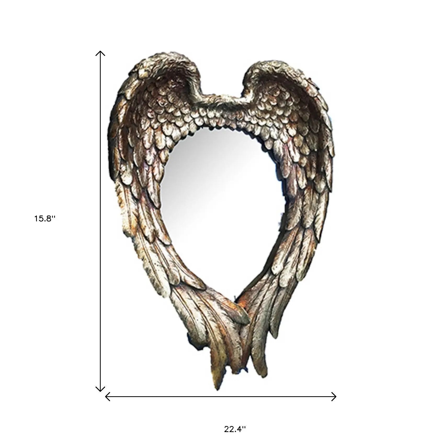 22" Antiqued Gold Heart Resin Framed Accent Mirror Homeroots Bed & Bath