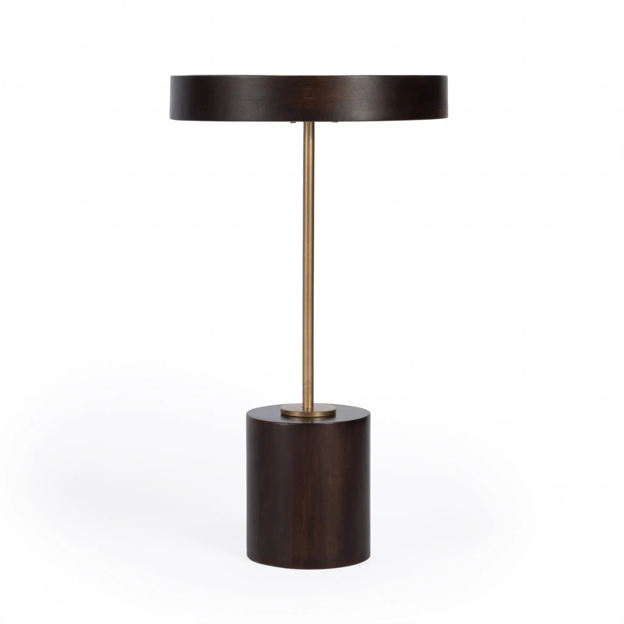 22" Black And Rosegold Solid Wood Round End Table Homeroots Living Room