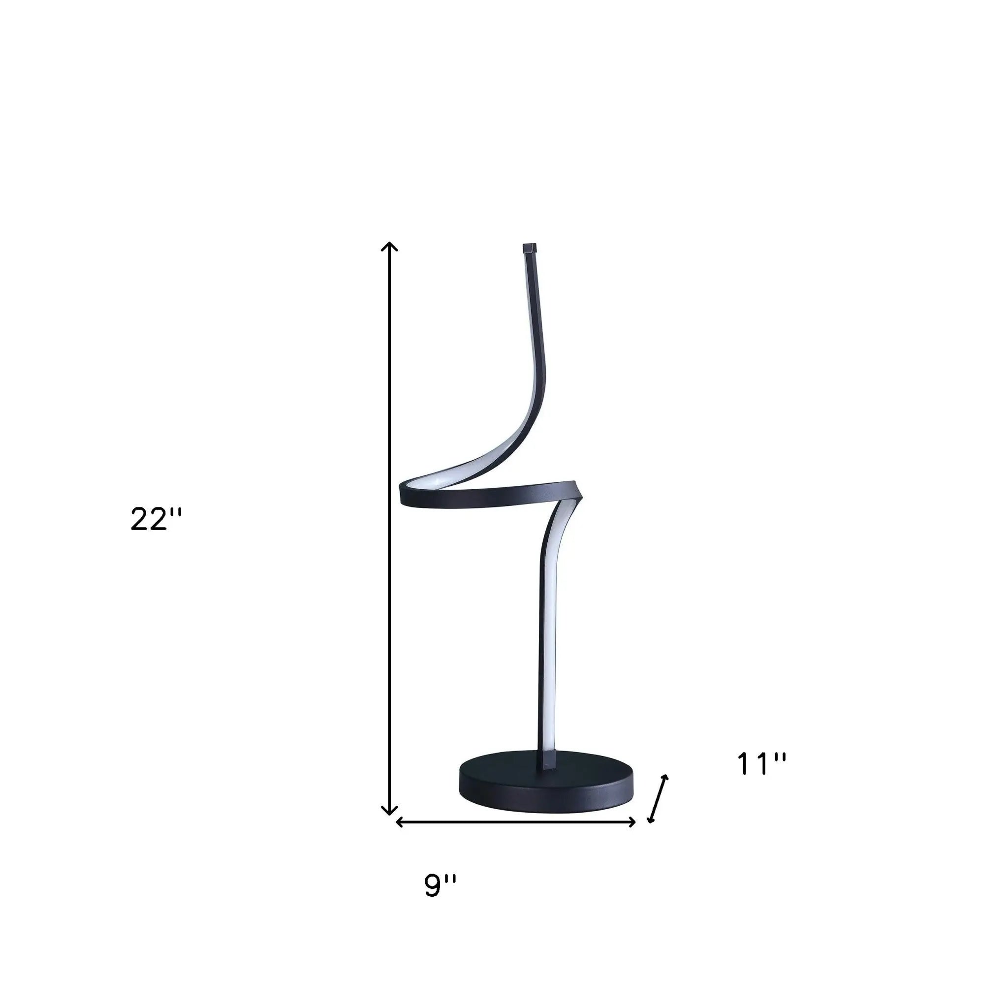 22" Black Bedside Led Table Lamp Homeroots Lighting