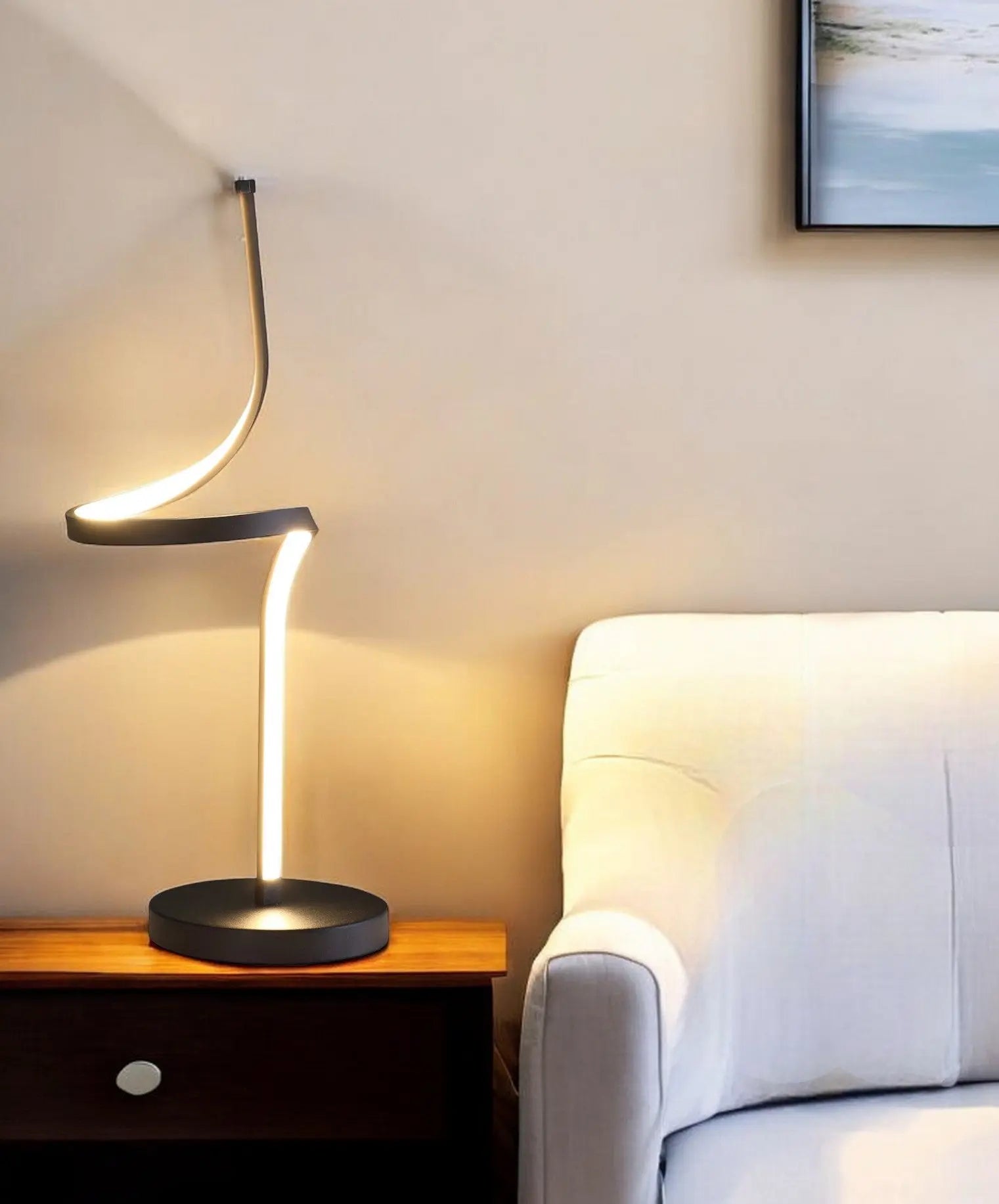 22" Black Bedside Led Table Lamp Homeroots Lighting