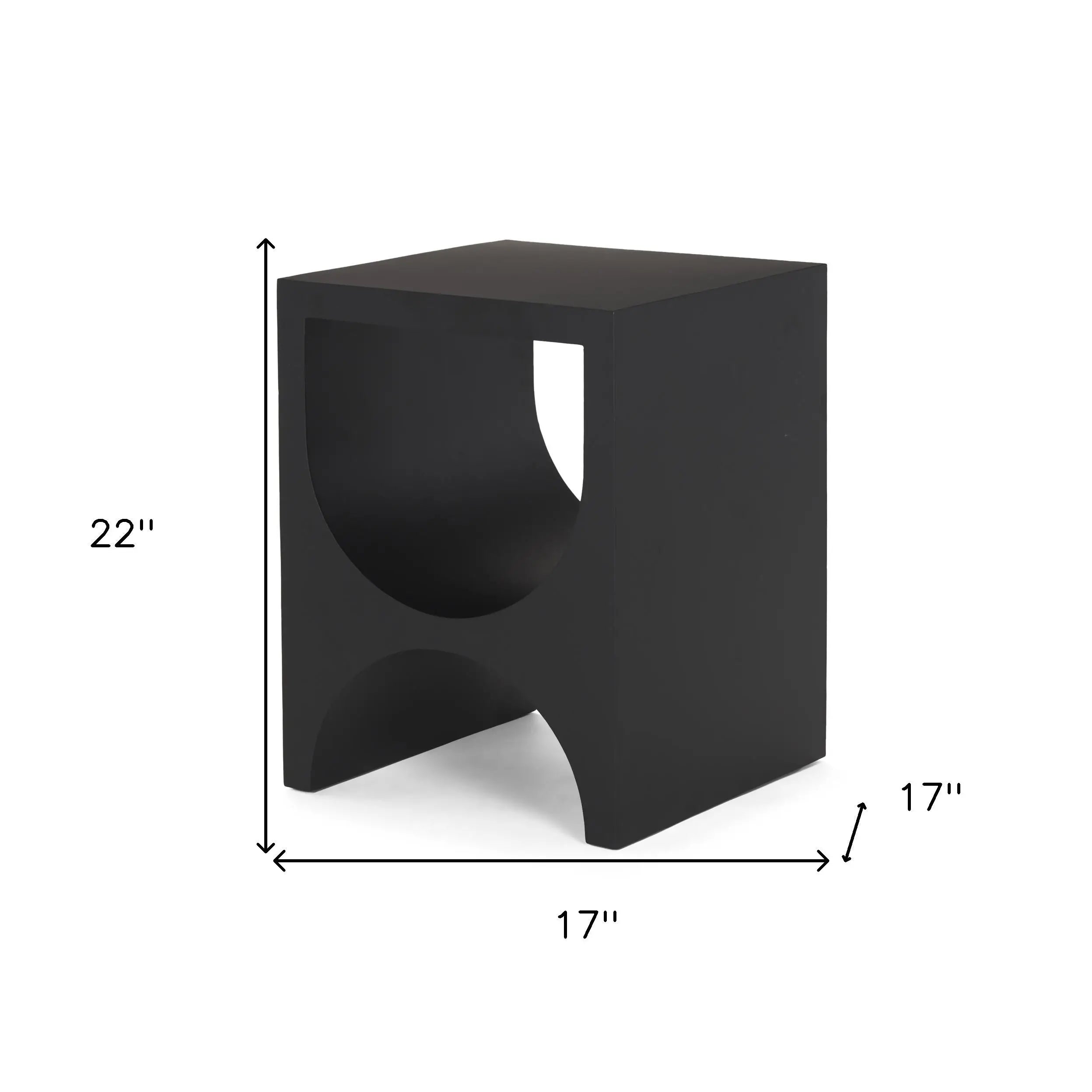 22" Black Iron Square Sled End Table Homeroots Living Room