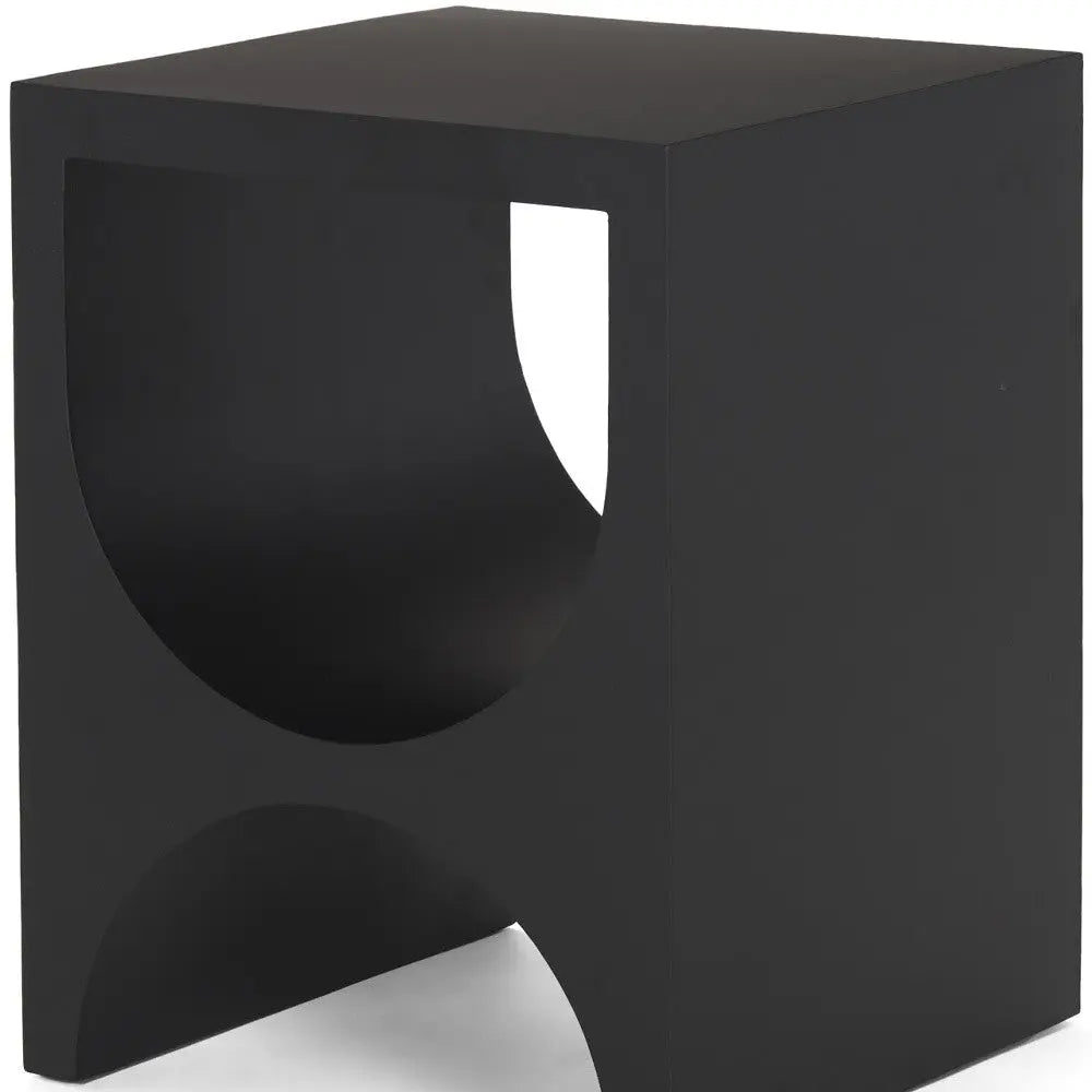 22" Black Iron Square Sled End Table Homeroots Living Room