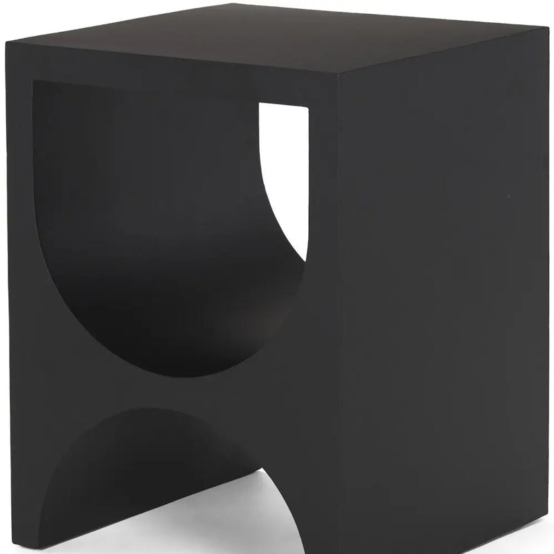 22" Black Iron Square Sled End Table Homeroots Living Room