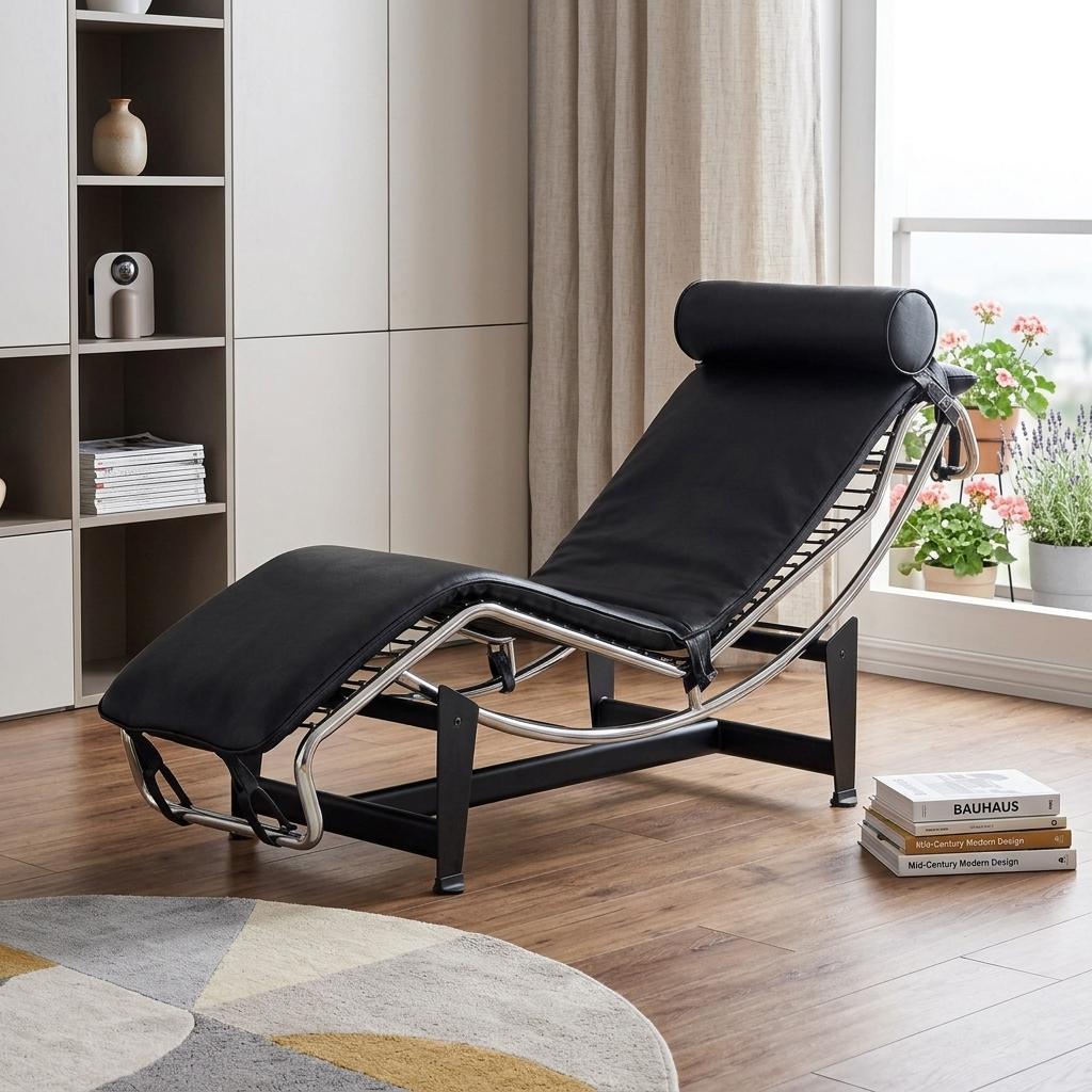 22" Black Tufted Genuine Cowhide and Metal Lounge Chair And Toss Pillow Homeroots Living Room