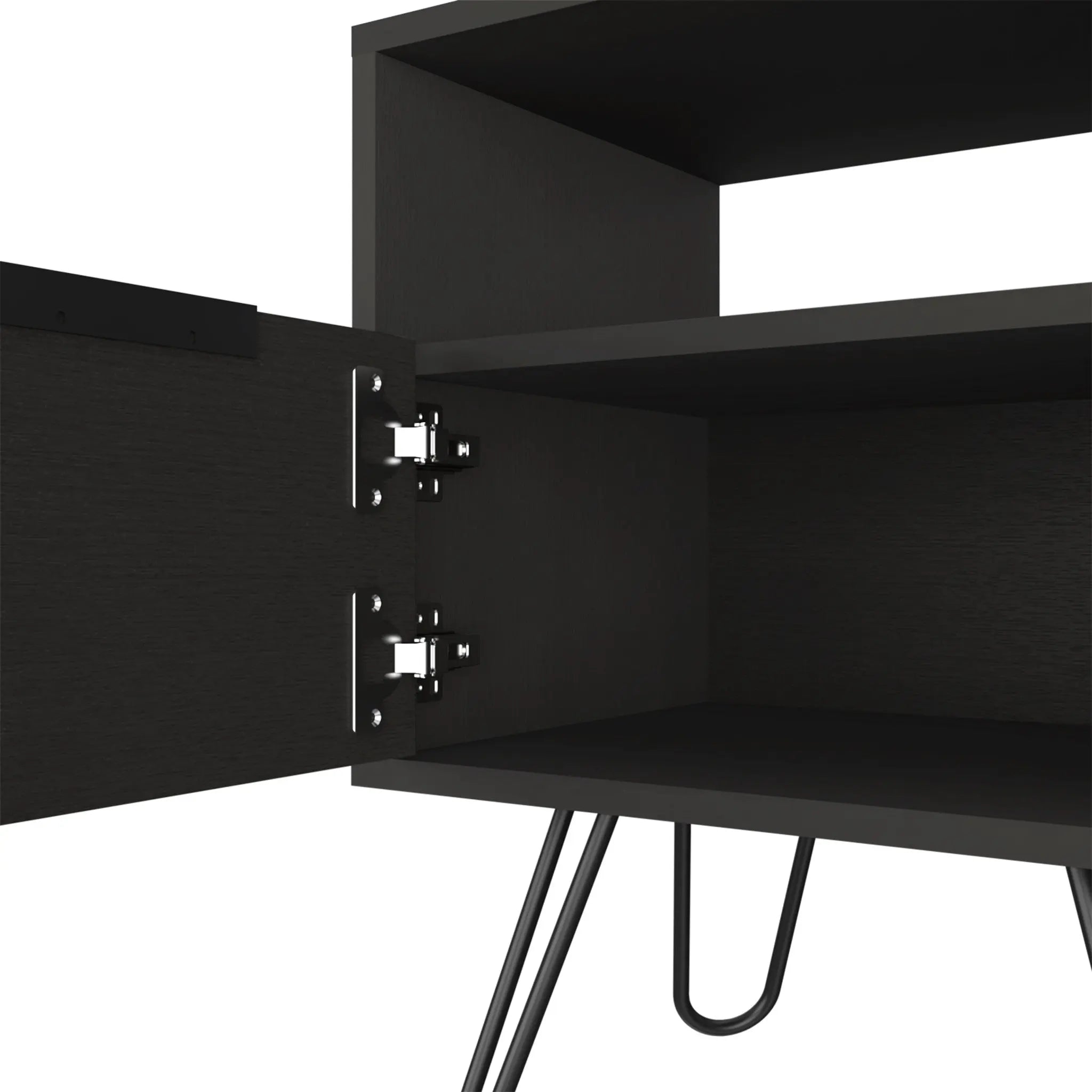22" Black Wood Nightstand Homeroots Bed & Bath