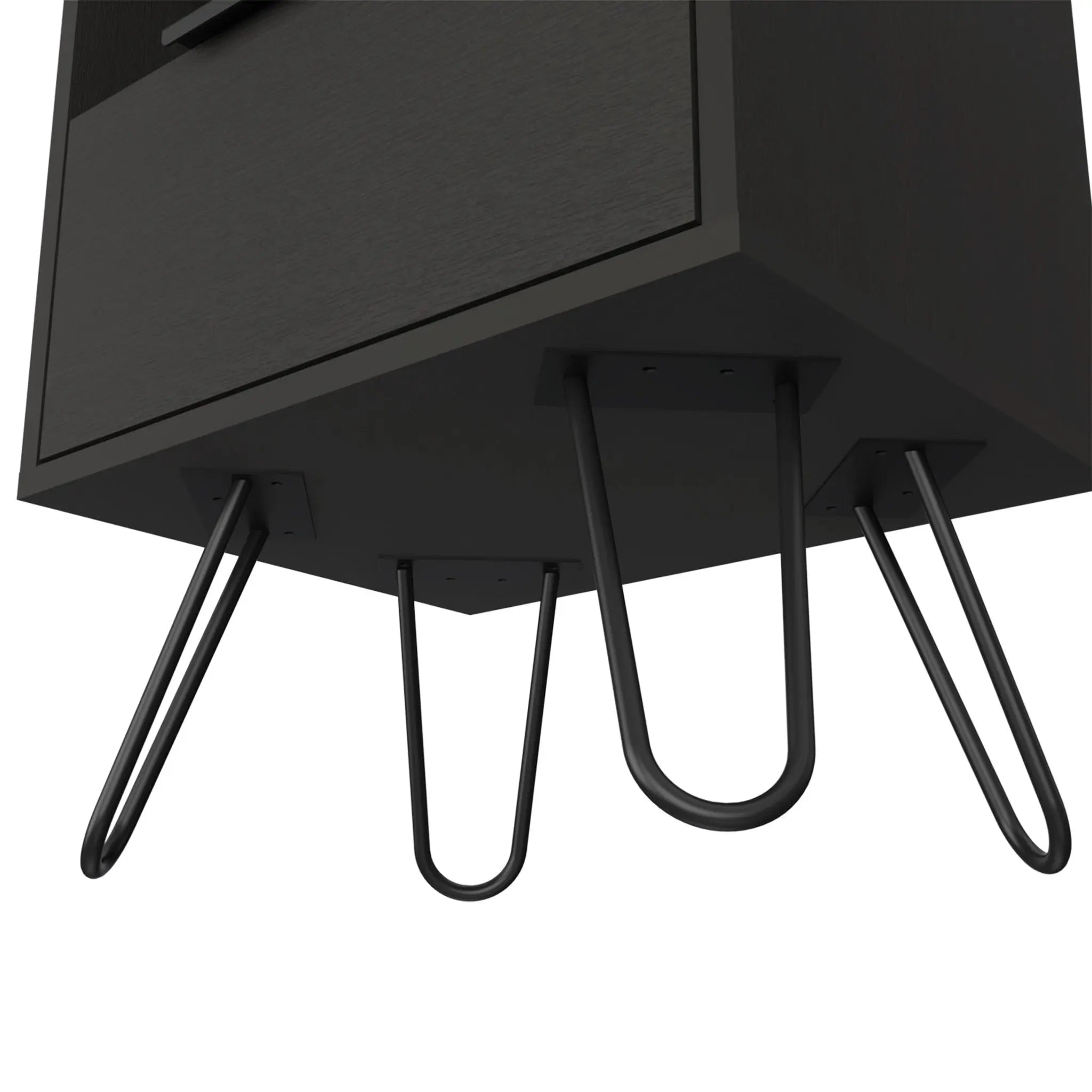 22" Black Wood Nightstand Homeroots Bed & Bath
