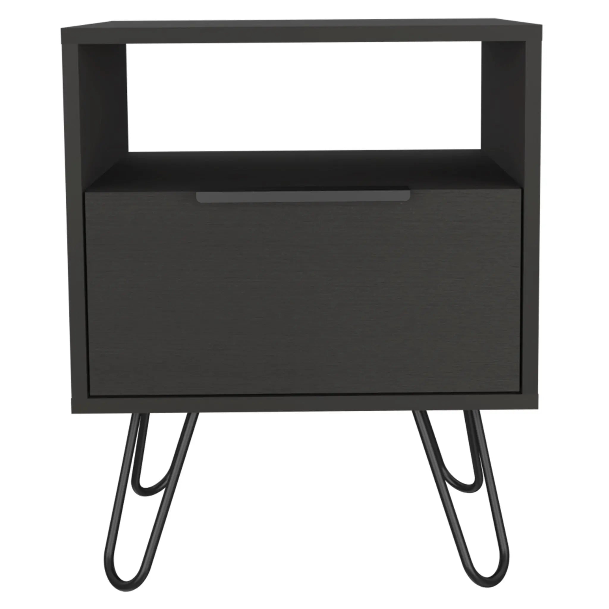 22" Black Wood Nightstand Homeroots Bed & Bath