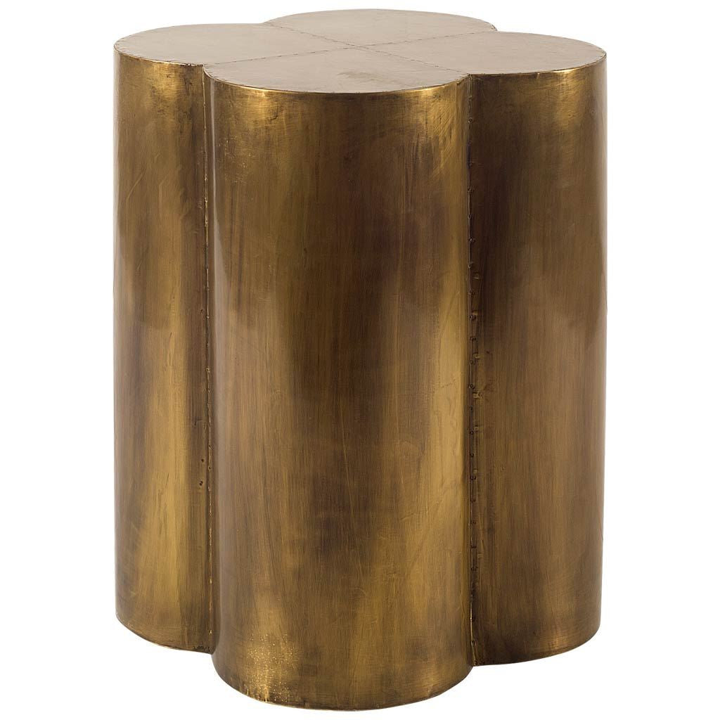 22" Brass And Antique Brass Brass End Table - GreatEagleInc