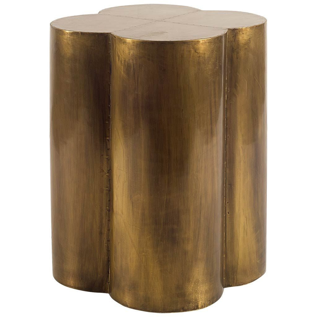 22" Brass And Antique Brass Brass End Table - GreatEagleInc