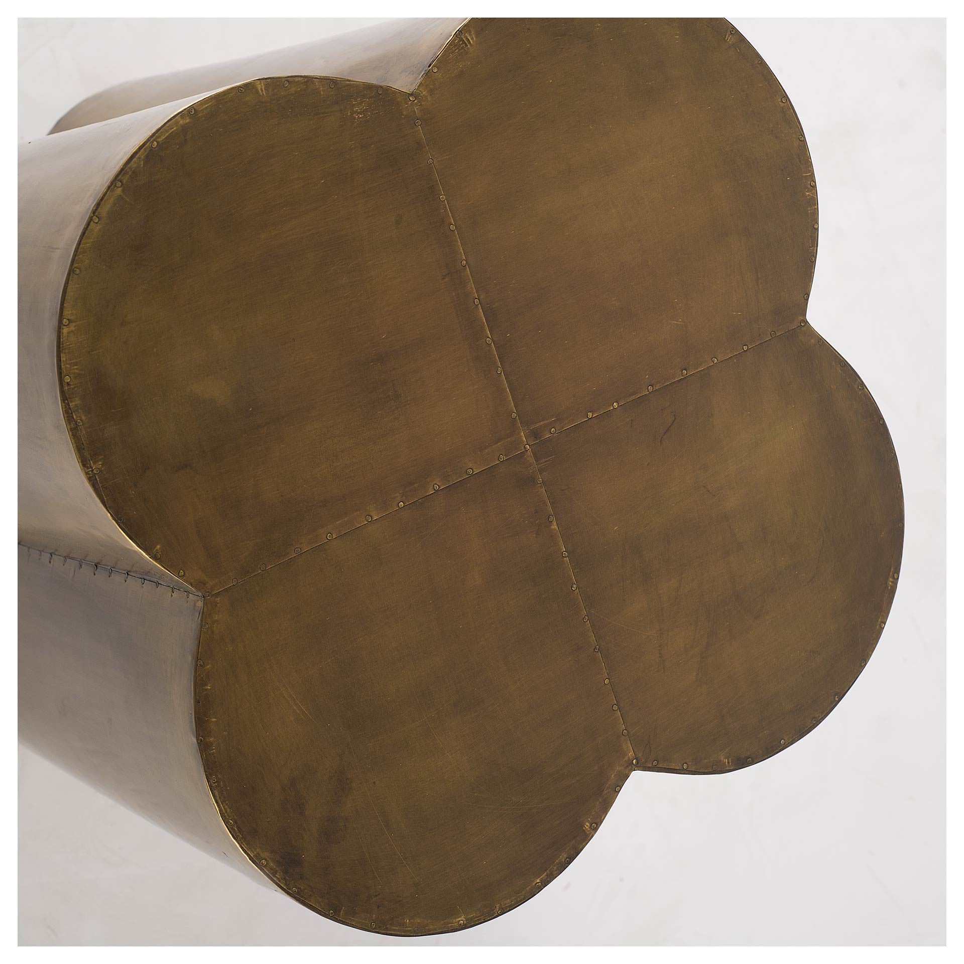 22" Brass And Antique Brass Brass End Table - GreatEagleInc