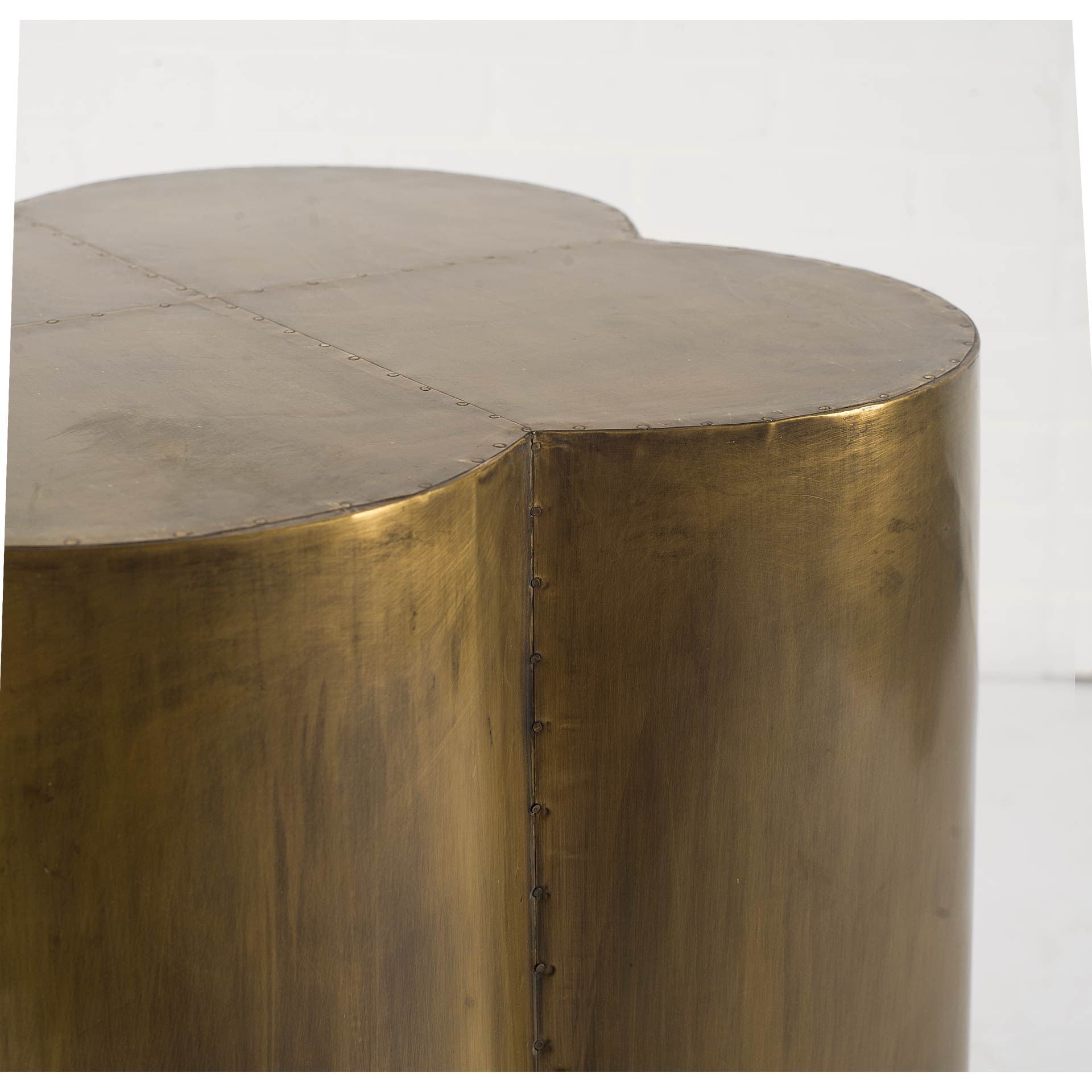 22" Brass And Antique Brass Brass End Table - GreatEagleInc