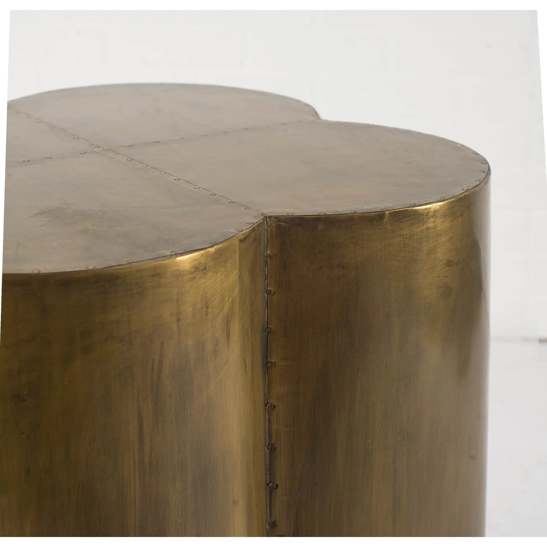 22" Brass And Antique Brass Brass End Table - GreatEagleInc