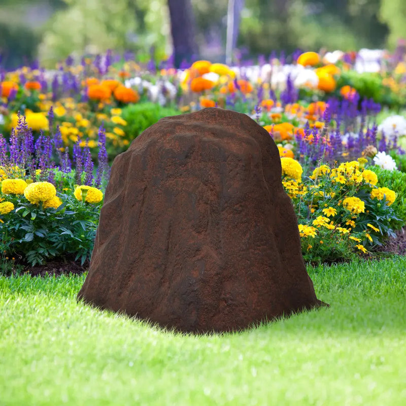 22" Brown Polyresin Faux Rock Homeroots Outdoor