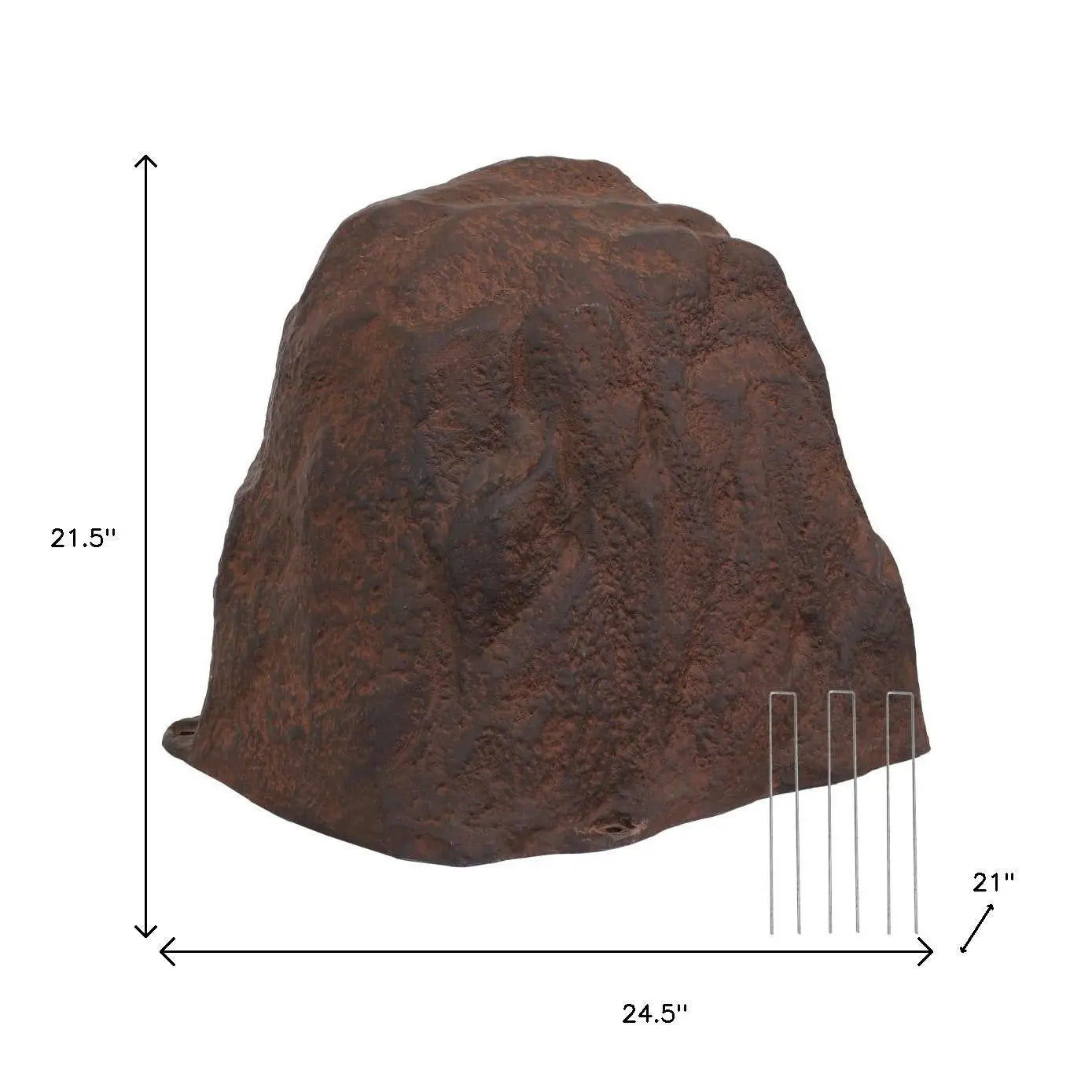 22" Brown Polyresin Faux Rock Homeroots Outdoor