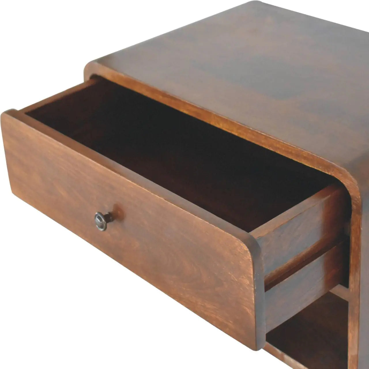 22" Brown Solid Wood One Drawer Floating Nightstand Homeroots Bed & Bath