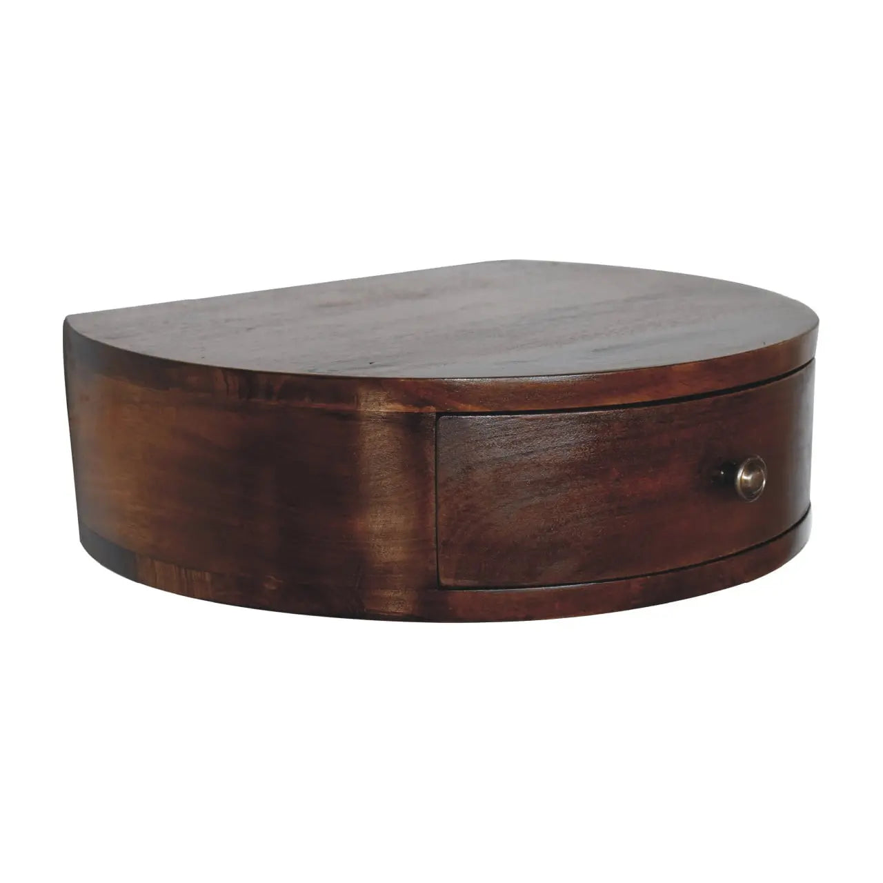 22" Brown Solid Wood One Drawer Floating Nightstand Homeroots Bed & Bath