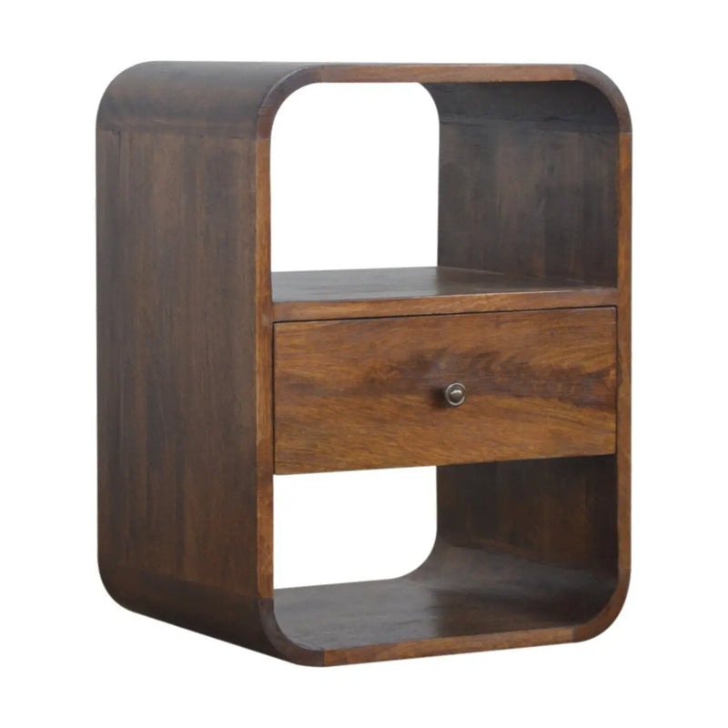 22" Brown Solid Wood One Drawer Nightstand Homeroots Bed & Bath