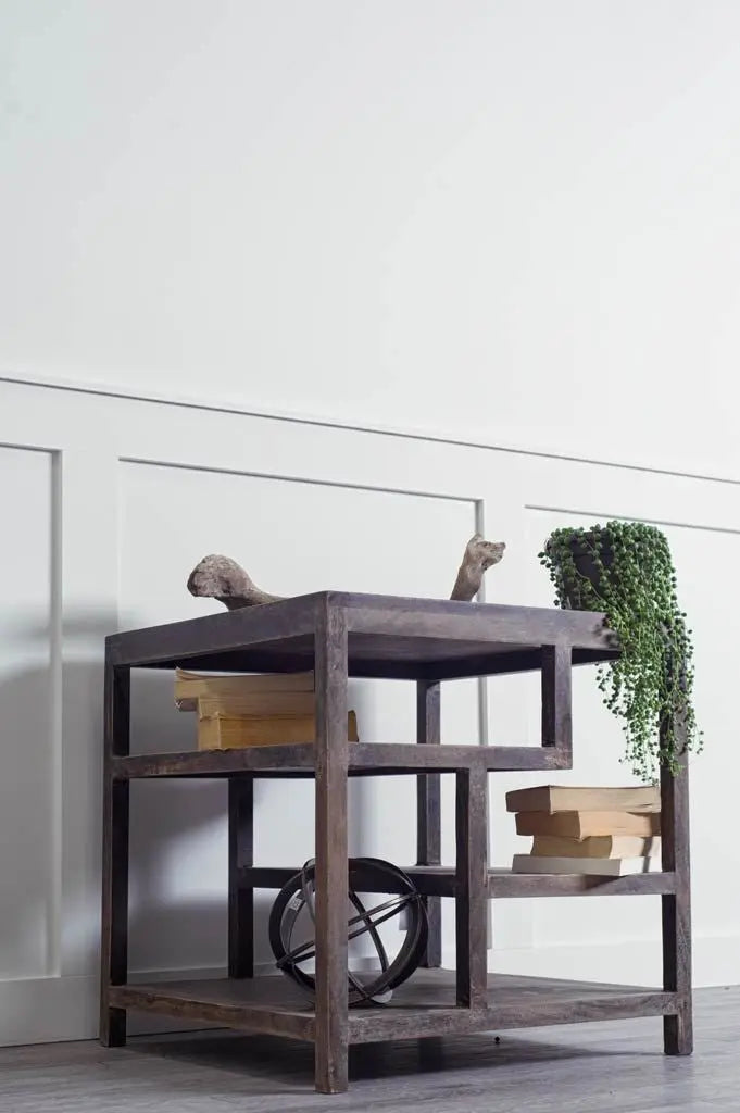 22" Brown Solid Wood Square End Table Homeroots Living Room