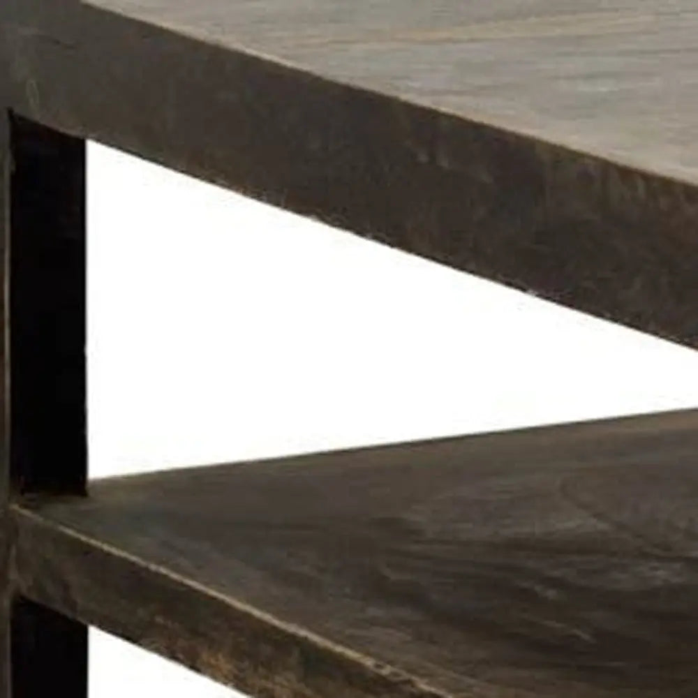 22" Brown Solid Wood Square End Table Homeroots Living Room