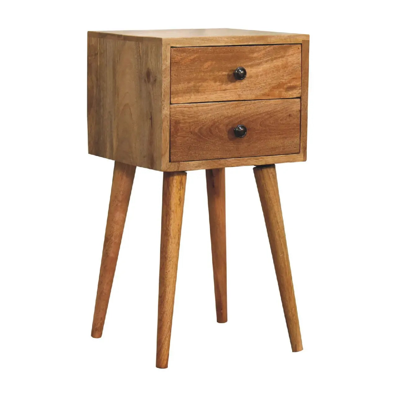 22" Brown Solid Wood Two Drawer Nightstand Homeroots Bed & Bath