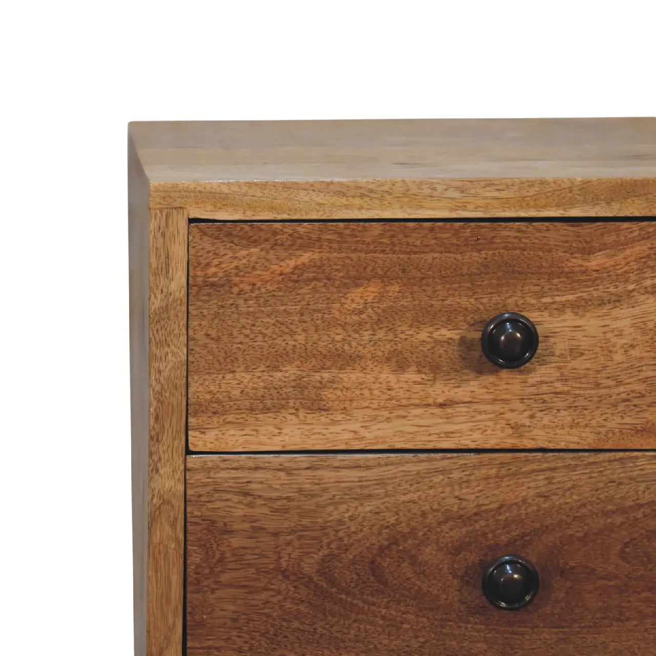22" Brown Solid Wood Two Drawer Nightstand Homeroots Bed & Bath