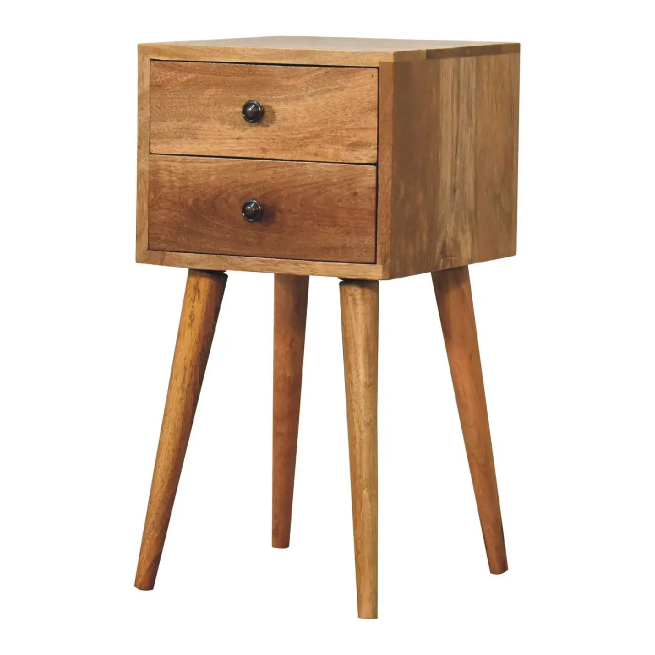 22" Brown Solid Wood Two Drawer Nightstand Homeroots Bed & Bath