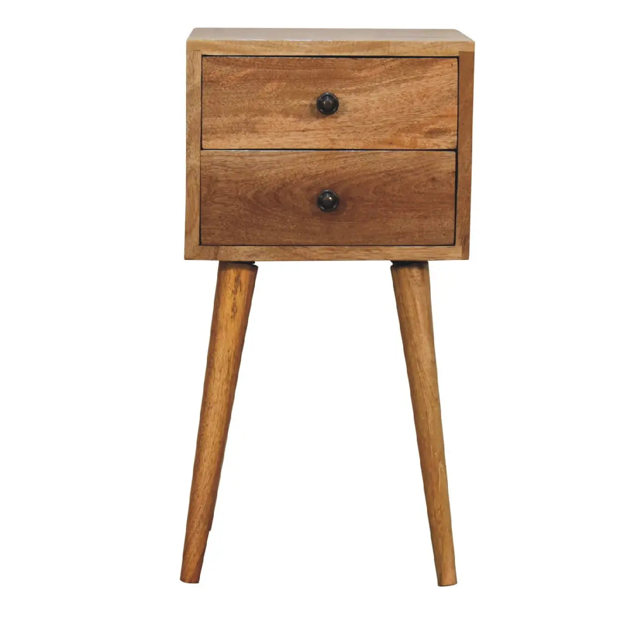 22" Brown Solid Wood Two Drawer Nightstand Homeroots Bed & Bath