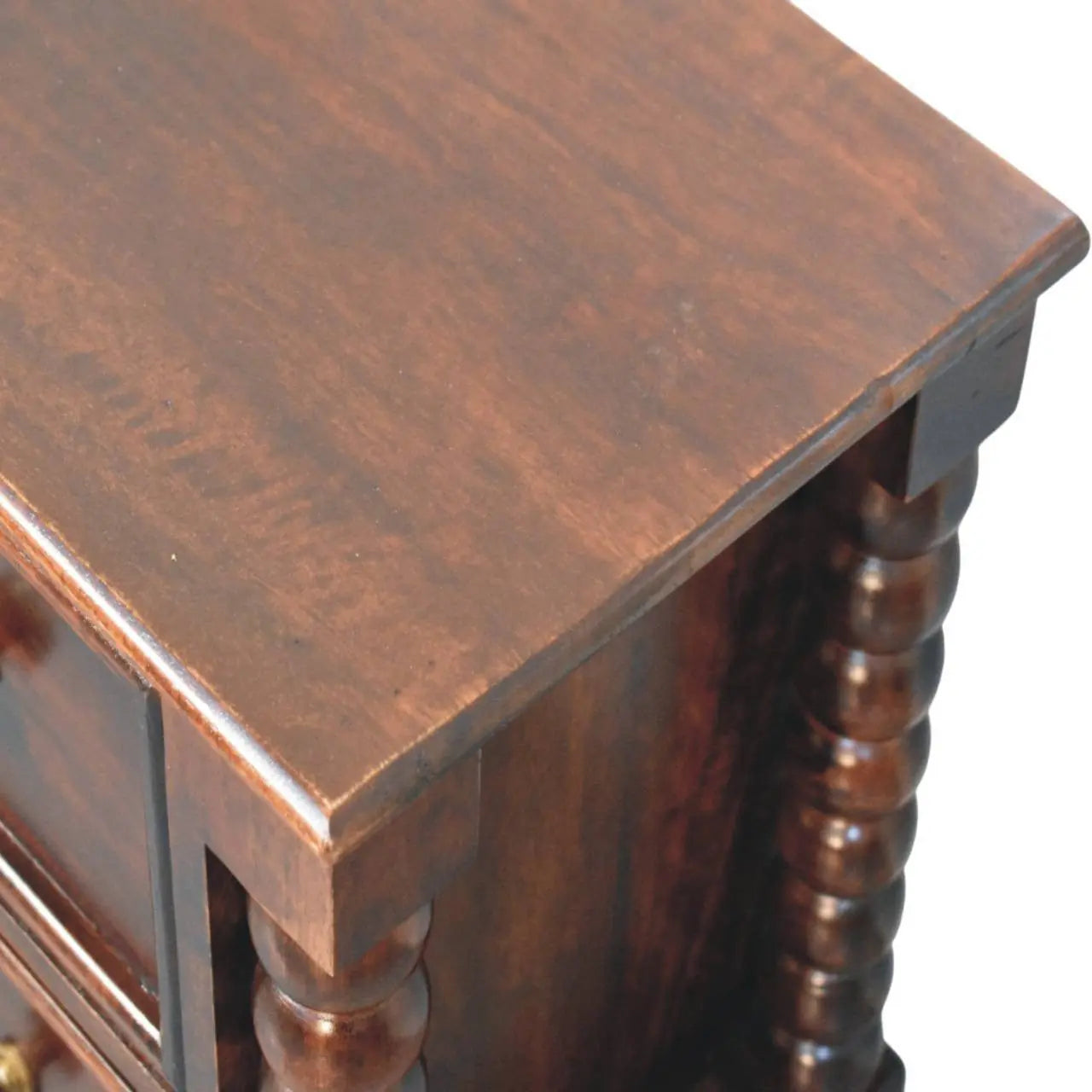22" Brown Solid Wood Two Drawer Nightstand Homeroots Bed & Bath